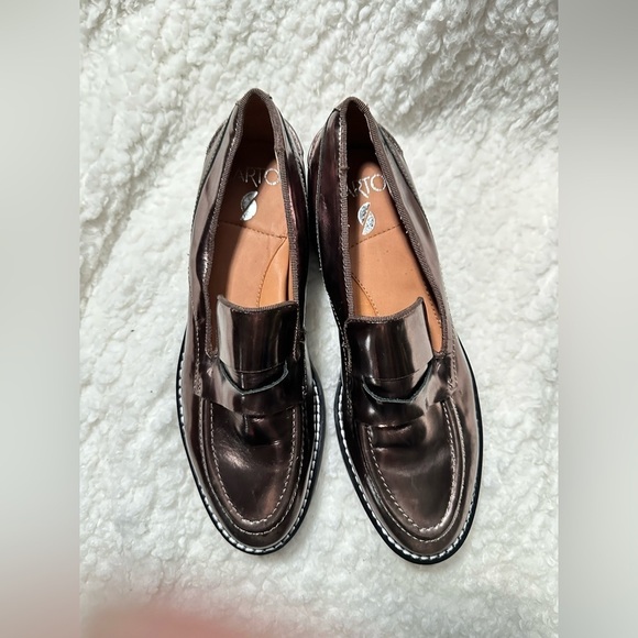 Chunky Lug Sole Shoes Women Metallic Platform Loafers with by SARTO Size 6.5 - Picture 10 of 13